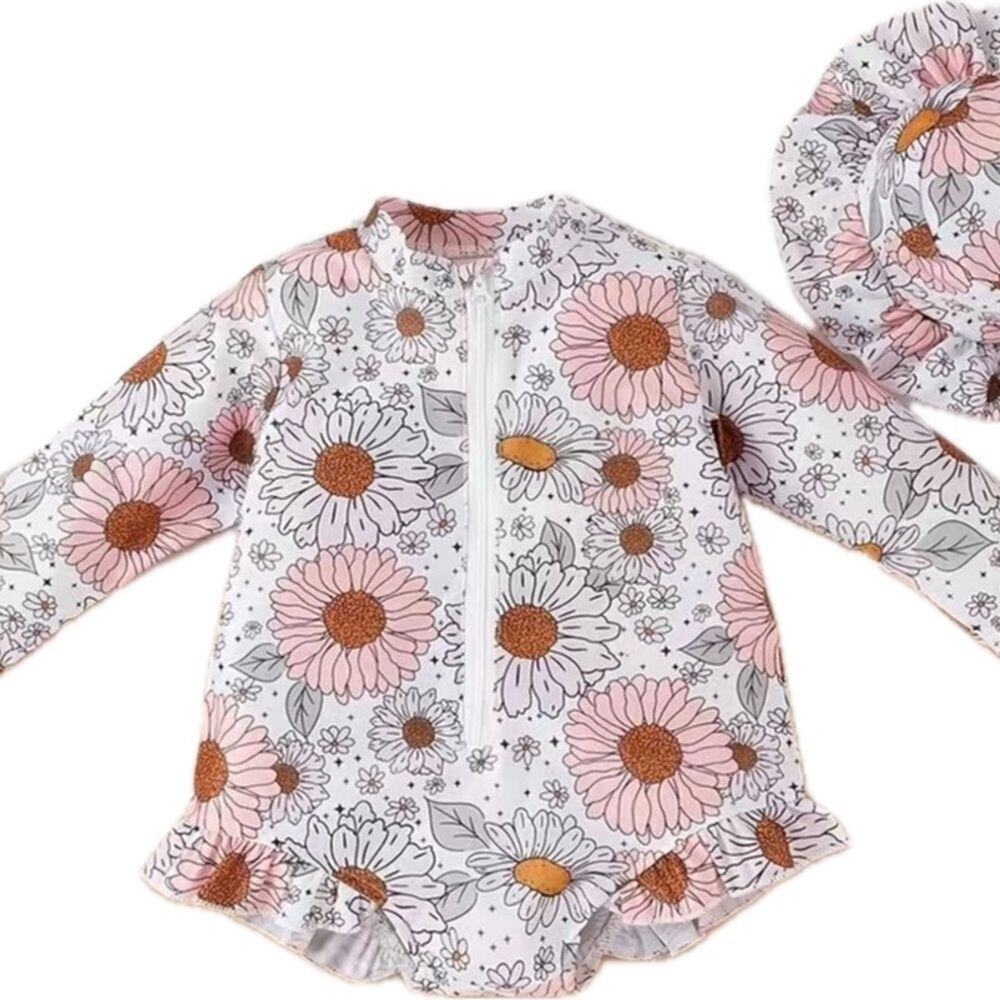 New sun protection girl swim suit 4-5